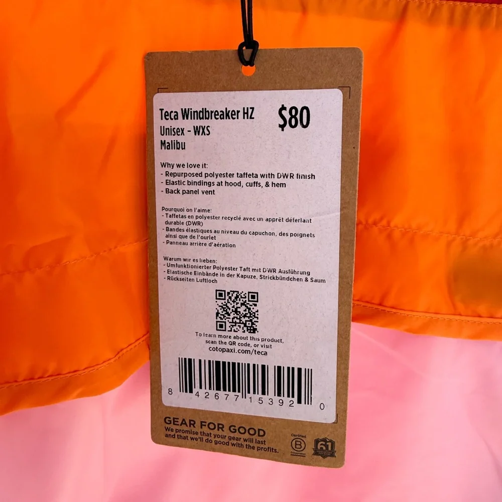 cotopaxi Colorblock Pullover Windbreaker in Orange and Pink - Picture 2 of 4
